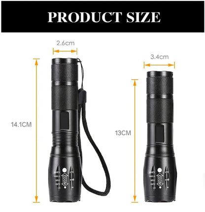 Super-Bright Zoomable LED Tactical Flashlight - Pack of 2 - Readi Gear