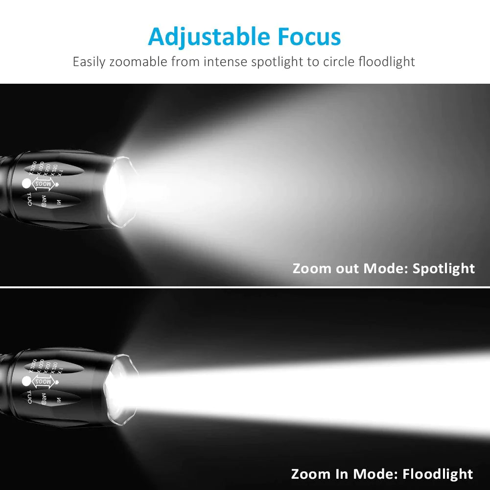 Super-Bright Zoomable LED Tactical Flashlight - Pack of 2 - Readi Gear