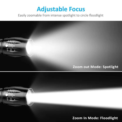 Super-Bright Zoomable LED Tactical Flashlight - Pack of 2 - Readi Gear