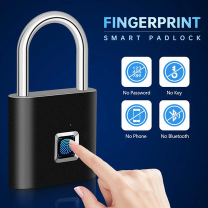 SecureTouch Guardian: Biometric Waterproof Smart Lock - Fingerprint Smart Padlock Readi Gear