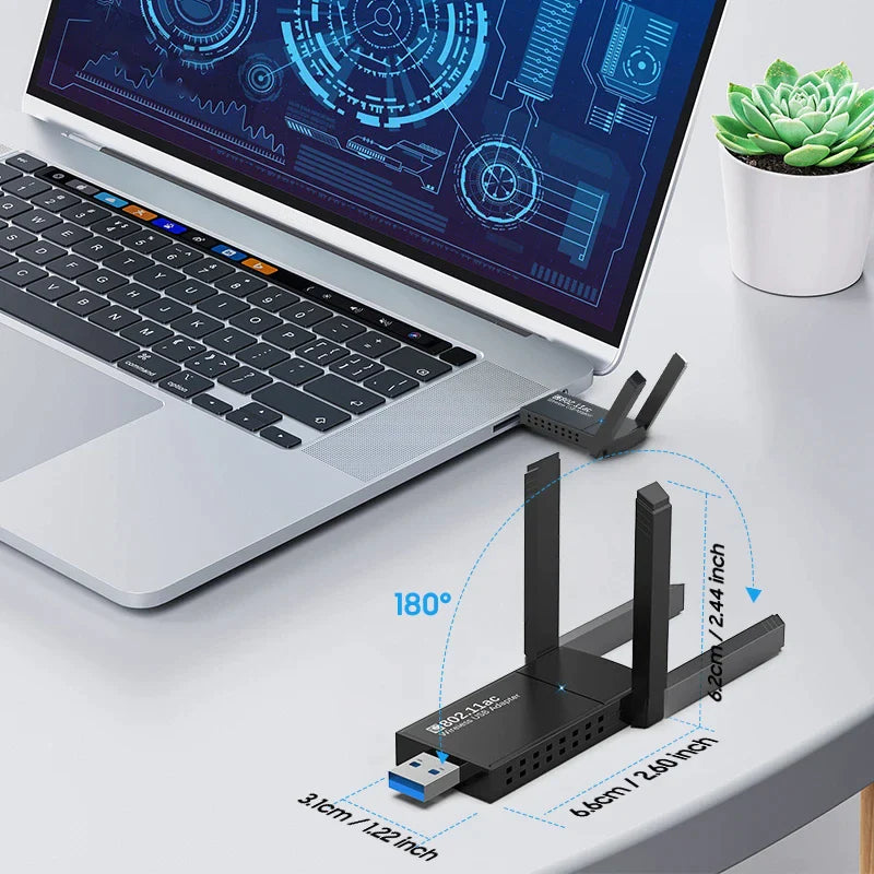 Wireless WiFi Adapter: Experience Lightning Fast Speeds with Dual Band USB 3.0 Connectivity - Readi Gear