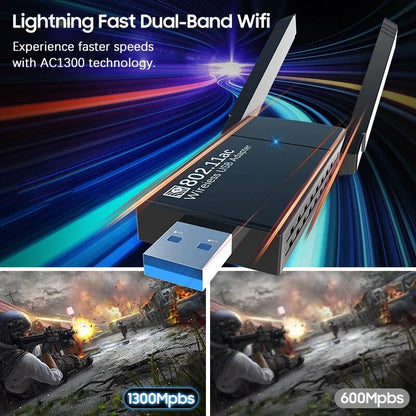 Wireless WiFi Adapter: Experience Lightning Fast Speeds with Dual Band USB 3.0 Connectivity - Readi Gear